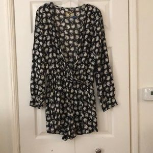 Blue life palm tree romper M